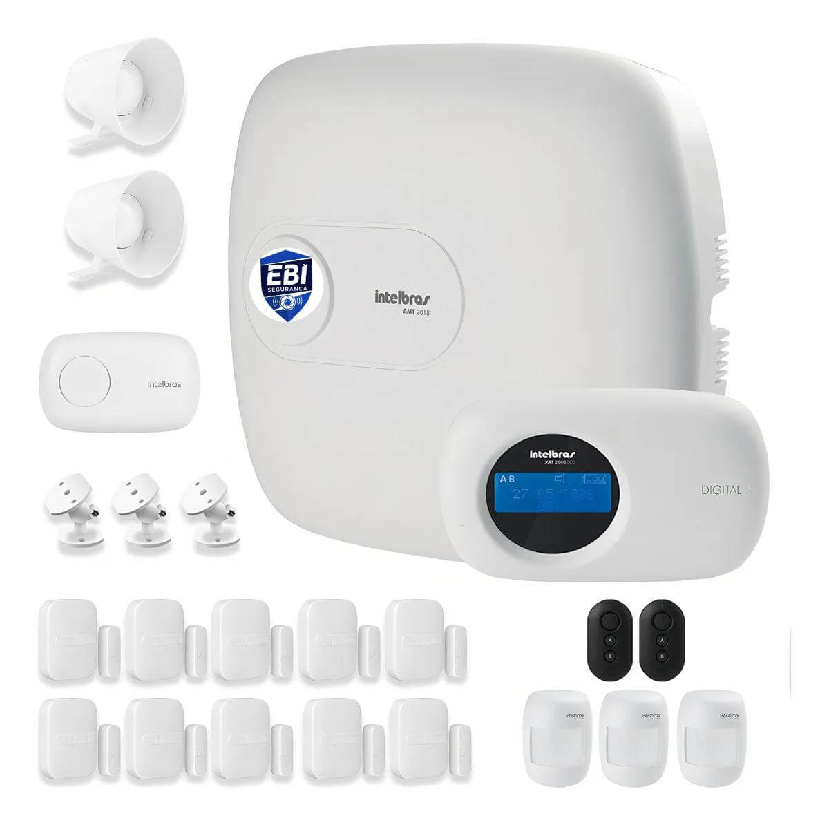 Sistema de alarme com sensores instalado